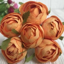 Півонія тканинний закритий, 4 см, помаранчевий, шт.