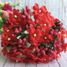 Бузок з тичинками, 2 см, червоний, букет