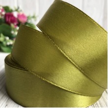 Атлас 2,5 см, яскраво-оливковий, метр