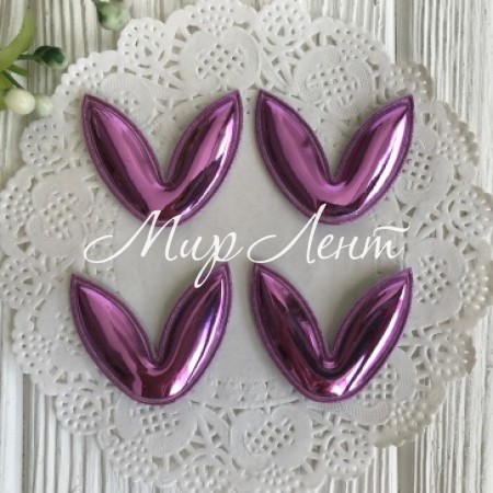 Аплікація лакові вушка, 3х3, 5 см, бузковий, шт.