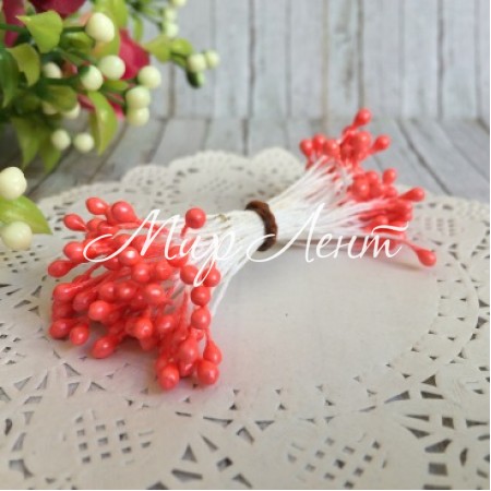 Тычинки маленькие, 2 мм, темно-персиковые