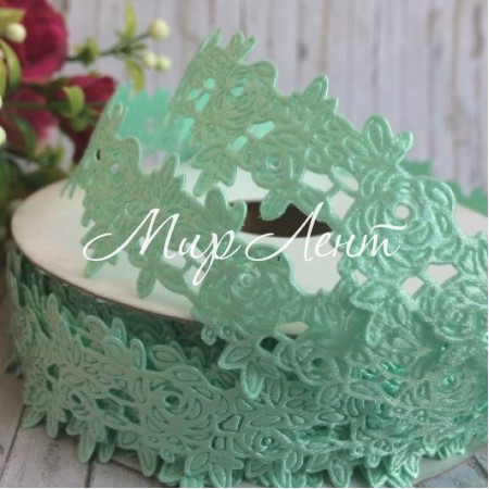 Мереживна стрічка трояндочка, 2,5 см, тиффані