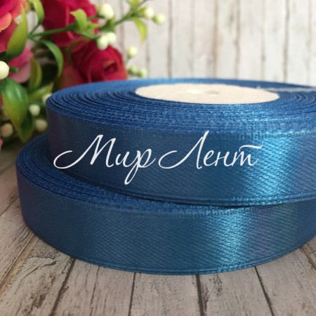 Атлас 1,2 см, светло-синий, рулон 33 м