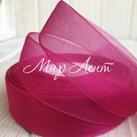 Органза 2,5 см, малиновый, метр