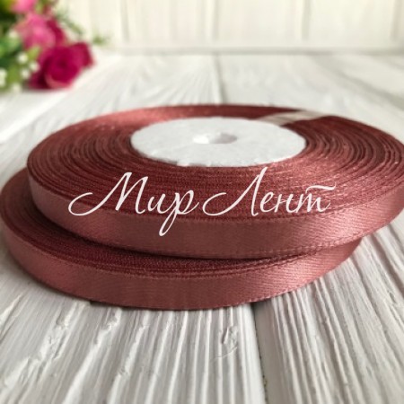 Атлас 0,6 см, коньячний, рулон 33 м