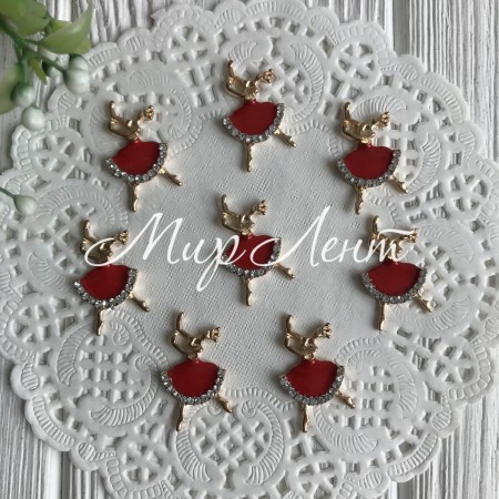 Серединка метал танцює балерина, 28 мм, червоний, шт.