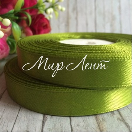 Атлас 1,2 см, оливковий, рулон 33 м