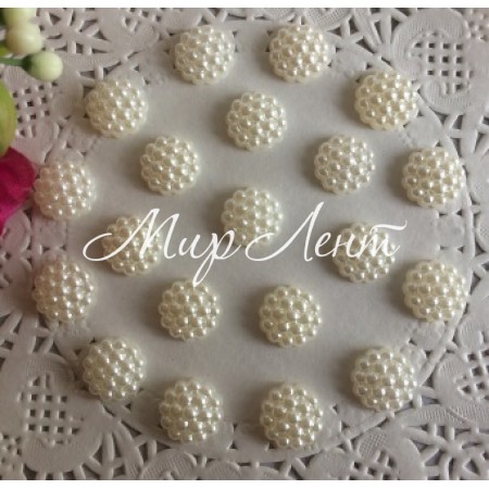 Серединка-хризантемка, 10 мм, молочный, шт.