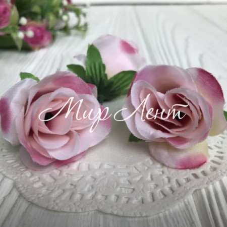 Бутон розы тканевый, 3,5 см, светло-розово-малиновый, шт.