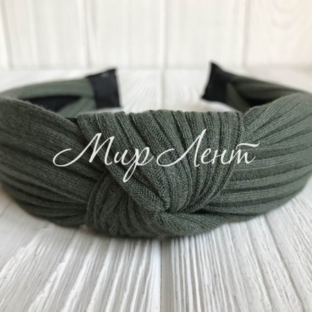 Обруч чалма мустанг трикотаж, 3 см, хакі, шт.