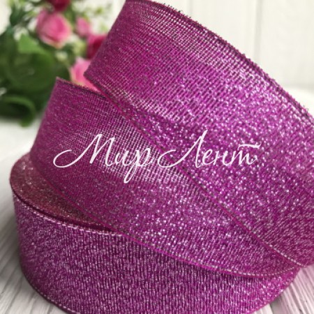 Парча 2,5 см, малиновый, метр