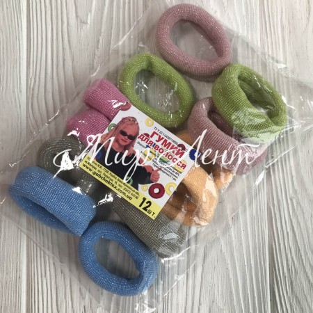 Гумка Калуш з люрексом, 5 см, пастельний мікс, упаковка 12 шт.