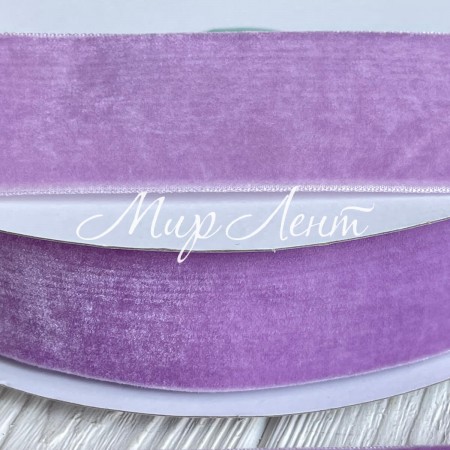 Стрічка велюр, 4 см, бузковий, метр