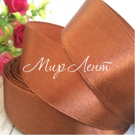 Атлас 2,5 см, шоколадный, метр