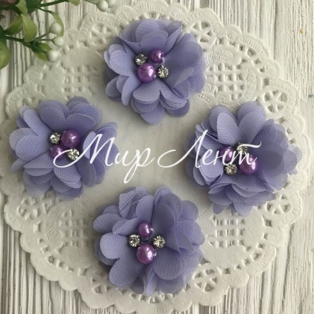 Шифонова квітка, 4,5 см, лілово-блакитна, шт.