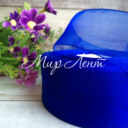 Органза 4 см, темно-синій, метр