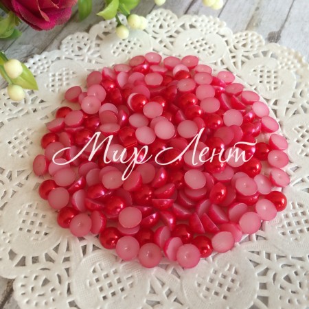 Напівбусина, 6 мм, бургунді, 100 шт.