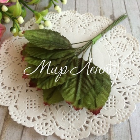 Листок зелений на дроті (маленький), 4 см, пучок