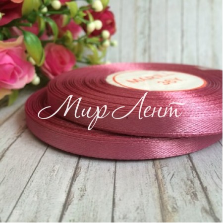 Атлас 0,6 см, баклажановий, рулон 33 м