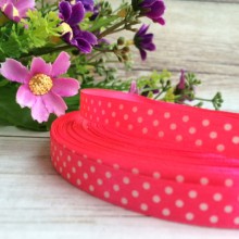 Атлас горох 0,9 см, малиновий, рулон 45 м