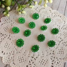 Серединка квіточка-ромбик, 11 мм, яскраво-зелена, шт.