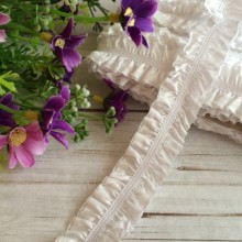 Гумка-рюша атласна, 2,5 см, біла