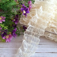 Мереживо-рюша, 4 см, молочне