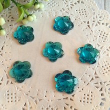 Квіточка кришталь, 16 мм, бірюзова.