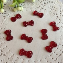 Серединка бантик блиск, 7х13 мм, червоний