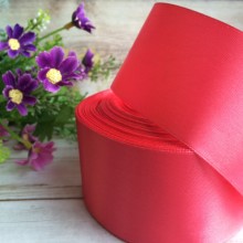 Атлас 5 см, кораловий, рулон 33 м