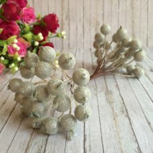 Ягідки в цукрі, 11 мм, срібло