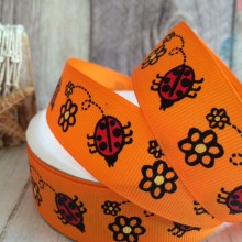 Репс 2,5 см, божья коровка, оранжевый