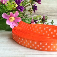 Атлас 0,9 см горох, помаранчевий рулон 45 м