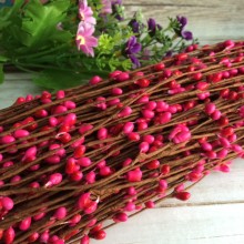 Декоративна гілочка з тичинками, 40 см, малинова