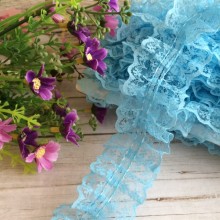 Мереживо-рюша, 4 см, блакитне