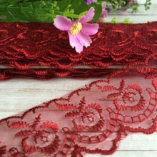 Мереживо яблучко, 4,5 см, бургунді, метр