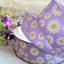 Репс 2,5 см, ромашка, ліловий