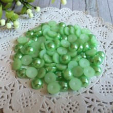 Напівбусина, 8 мм, світло-зелений, 100 шт.