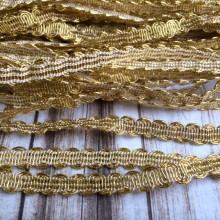 Тесьма хвиля, 8 мм, золото, ціна за 1 м