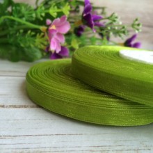 Органза 0,6 см, оливкова, рулон 45 м