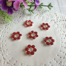 Серединка квіточка-ромбик (порожня), 11 мм, червона, шт.