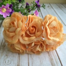 Троянда із тканиною, 3,5 см, темний персик