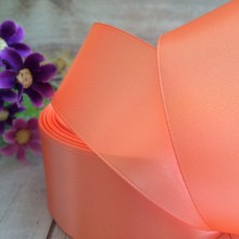 Атлас 4 см, темно-персиковий, метр