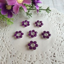 Серединка квіточка-ромбик (порожня), 11 мм, темно-фіолетова, шт.