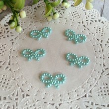 Бантик перламутровий блакитний, 1,8 см, ціна за 1 шт.