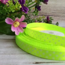 Атлас горох 0,9 см, салатовий, рулон 45 м