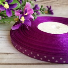 Атлас горох 0,6 см, темно-фіолетовий, рулон 45 м