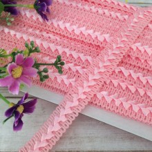 Тесьма самоса, 1,8 см, світло-рожева