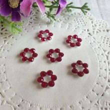 Серединка квіточка-ромбик (порожня), 11 мм, малинова, шт.