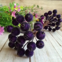 Ягідки в цукрі, 11 мм, темно-фіолетові.